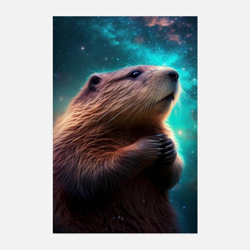 Biber Tier Galaxy Poster 20x30 cm