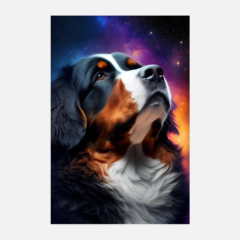 Bouvier Bernois Chien Galaxy Dog Poster 20 x 30 cm