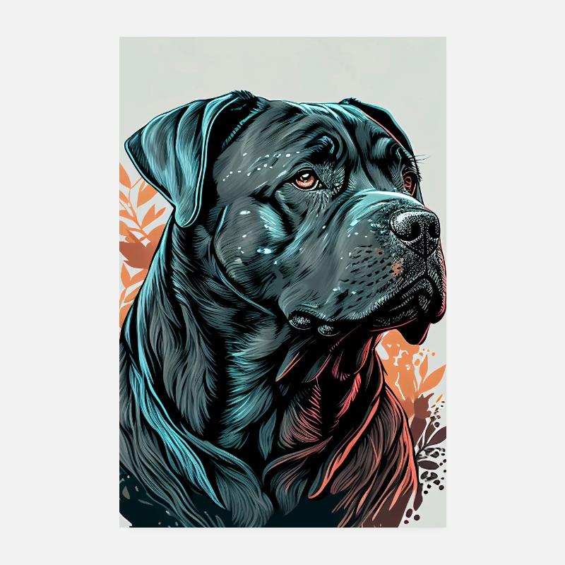 Cane Corso Dog Drawn Poster 8" x 12" (20x30 cm)