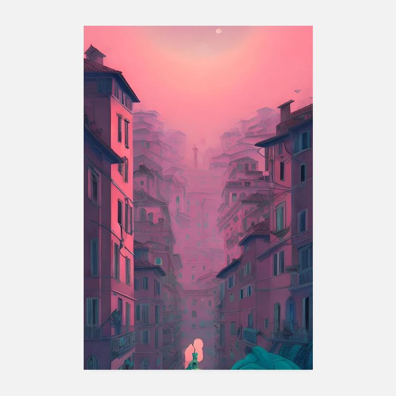 Sunset over Rome Poster 8" x 12" (20x30 cm)