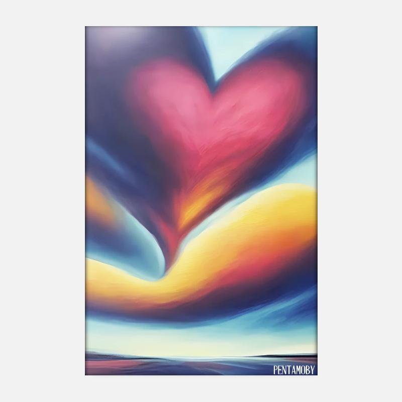 Love Heart Valentine's Day Lovers Romantic Poster 8" x 12" (20x30 cm)