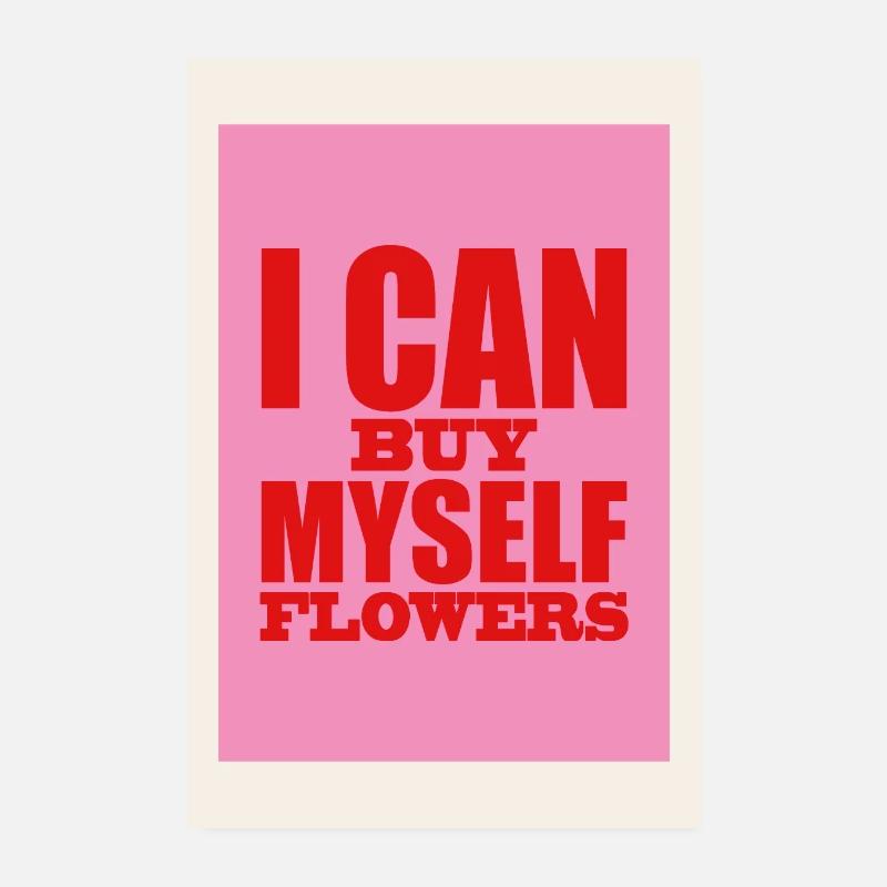 Flowers Poster Decor Gift pink red - Poster 8" x 12" (20x30 cm) - white