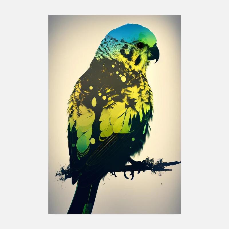 Budgerigar Perruche Oiseau Cockatiel Poster 20 x 30 cm