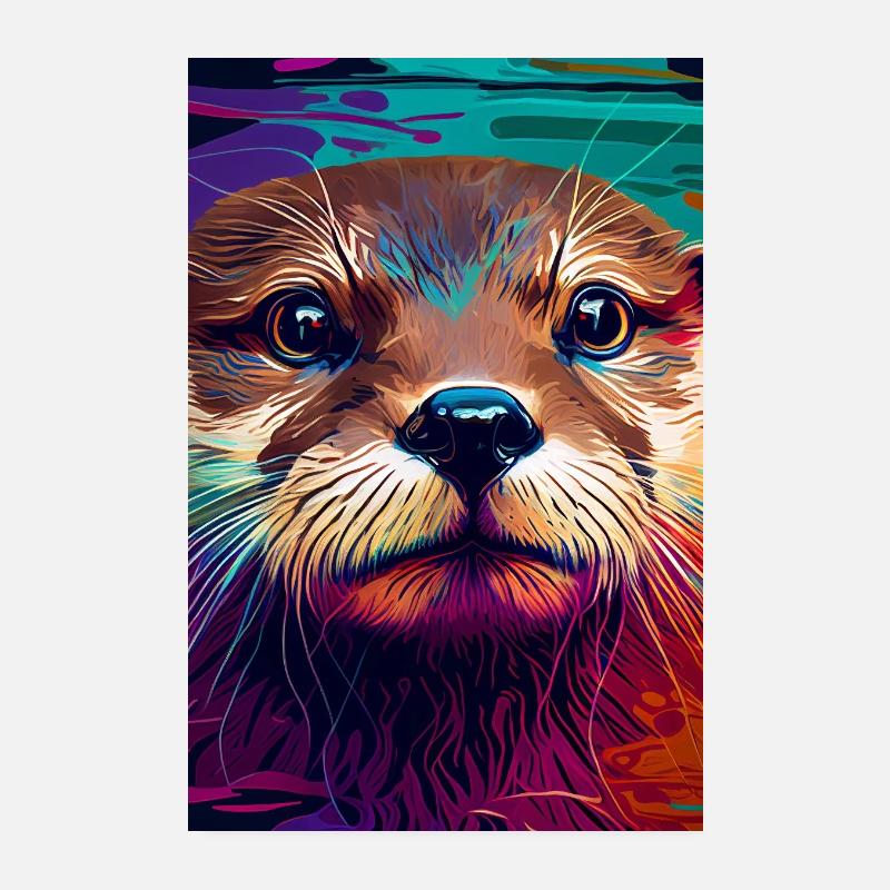 Couleurs de la loutre de mer Poster 20 x 30 cm