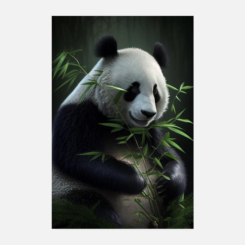 Pandabär Panda Tier Pandas Bamboo Poster 20x30 cm