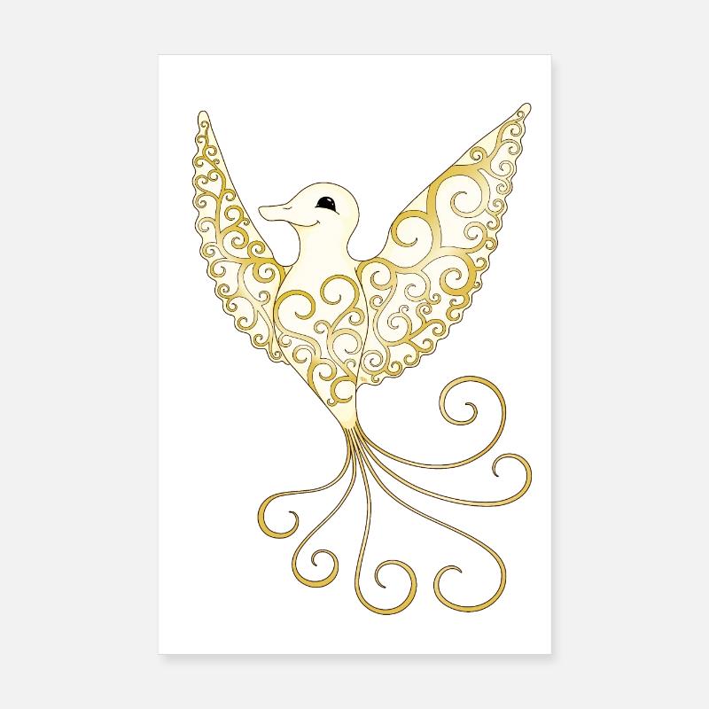 Golden Dream Bird Poster 8" x 12" (20x30 cm)