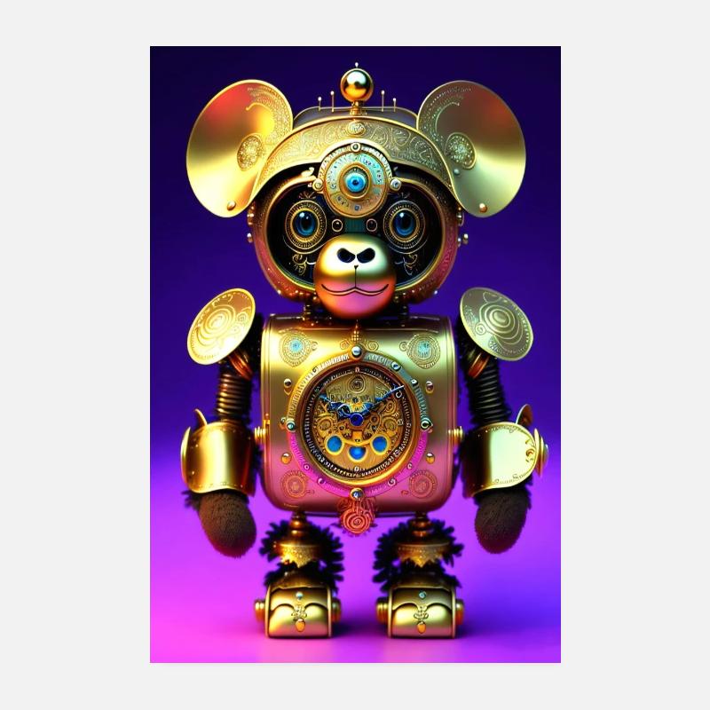 Mignon Clockwork Baby Monkey Android Poster 20 x 30 cm
