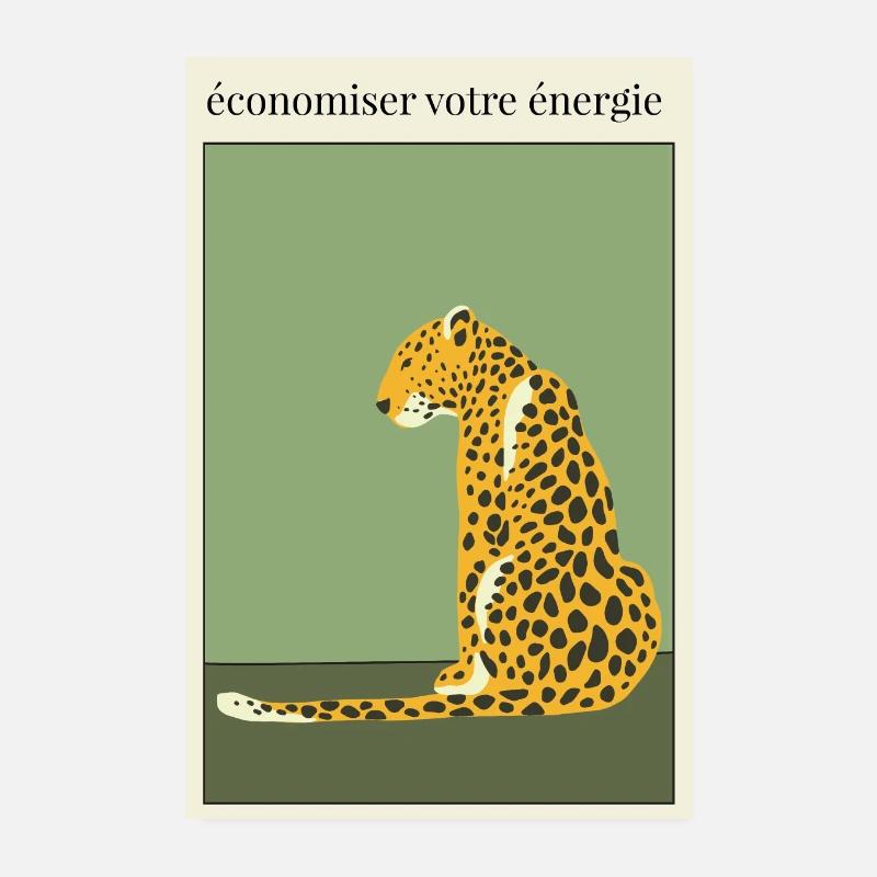 Affiche léopard élégante rétro Poster 20 x 30 cm