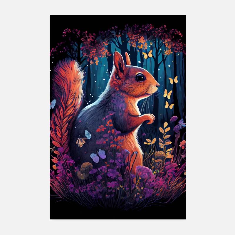 Eichhörnchen Tier Forest Poster 20x30 cm