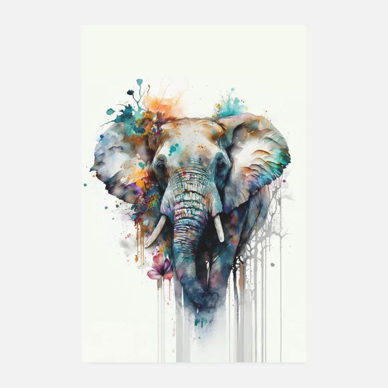Éléphant Poster 20 x 30 cm