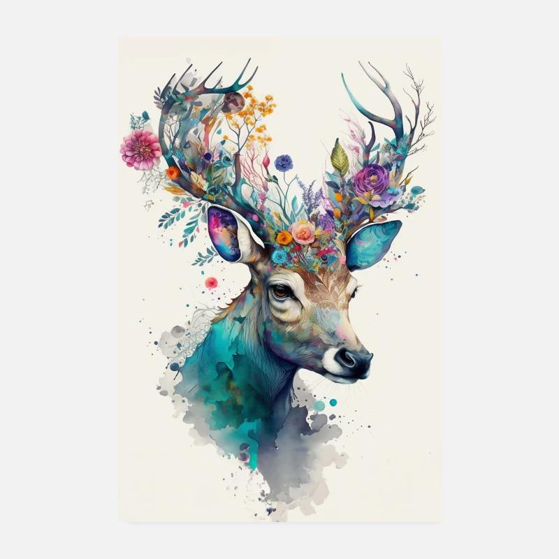 Hirsch Poster 20x30 cm