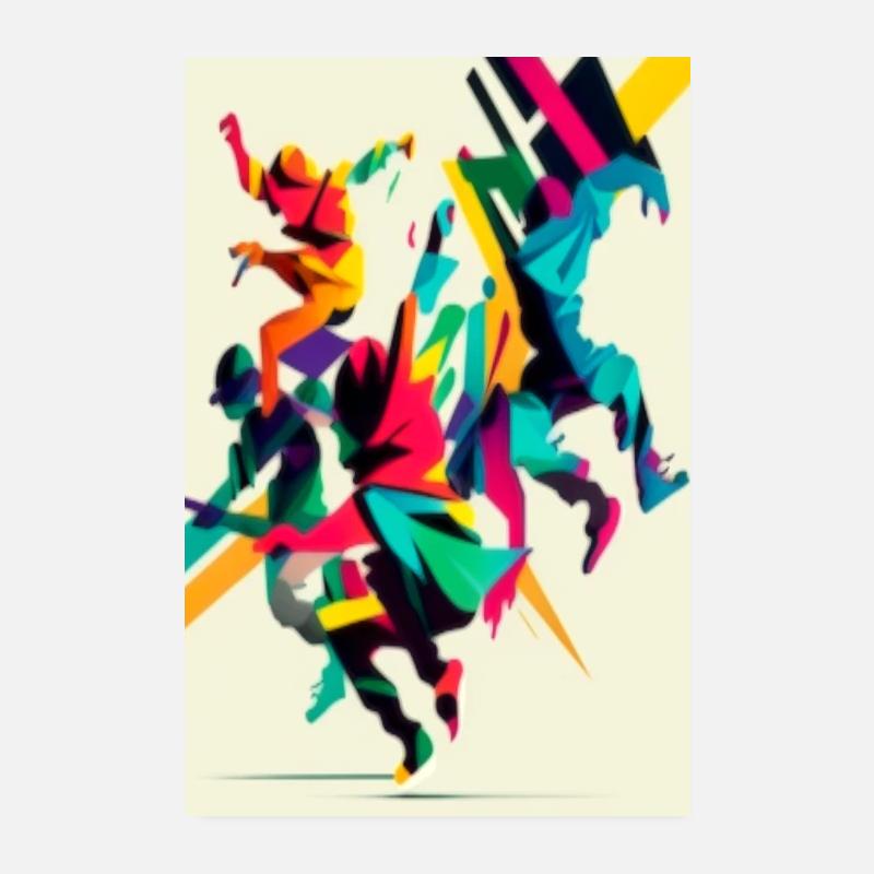 Hiphop bboying Dance - Poster 8" x 12" (20x30 cm) - white