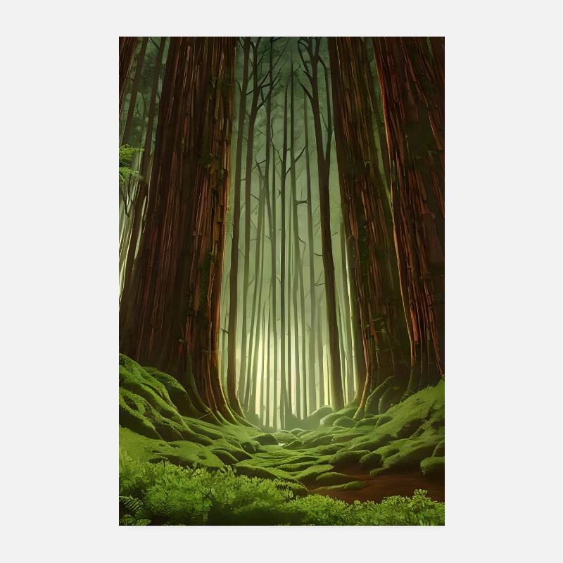 Géant de la forêt - Sequoia sempervirens Poster 20 x 30 cm