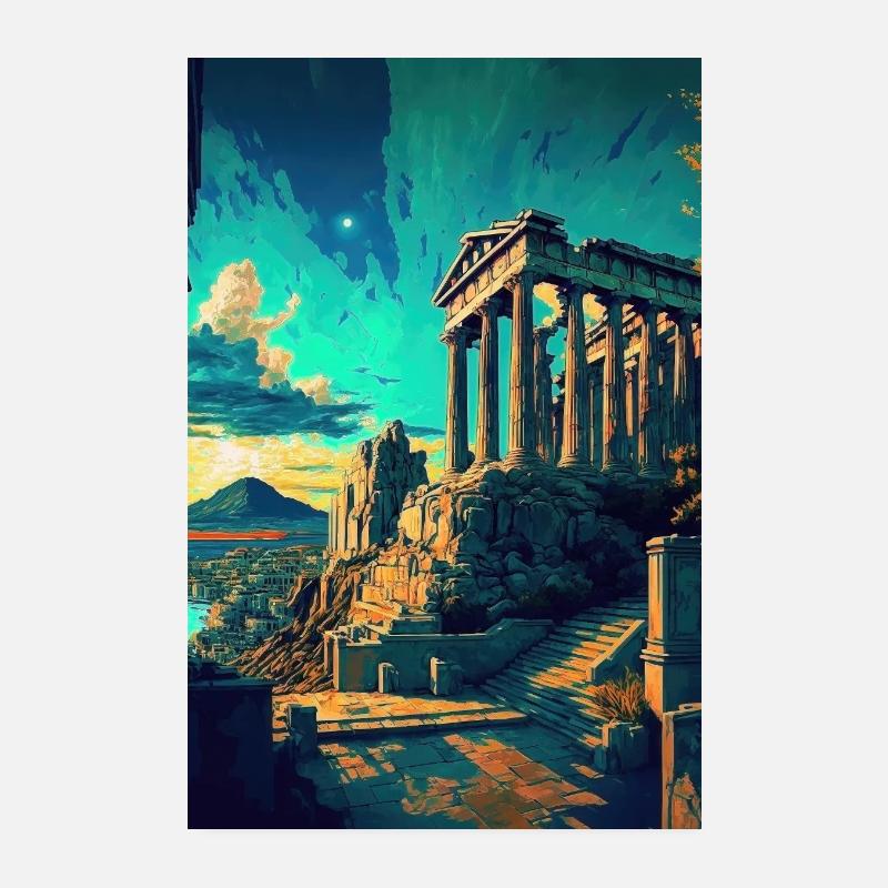 Athènes Grèce Acropole Poster 20 x 30 cm