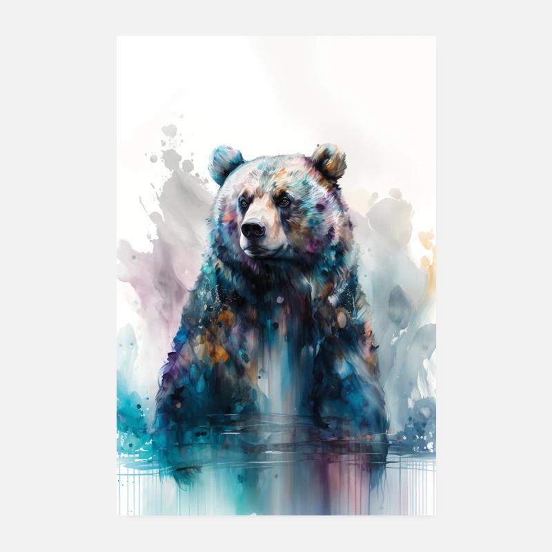 Ours - Poster 20 x 30 cm - blanc