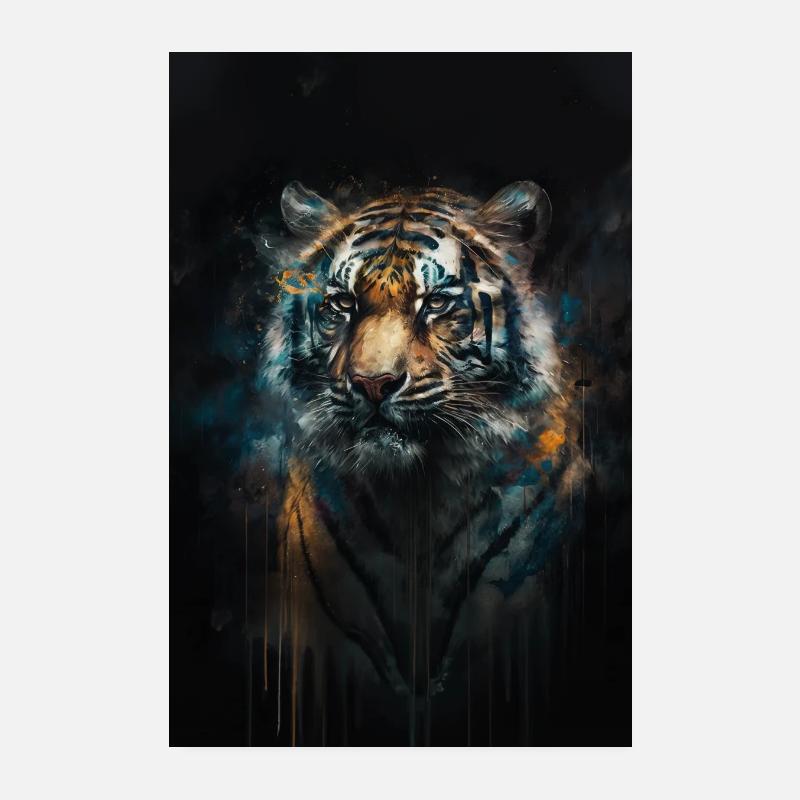 Tiger - Poster 20x30 cm - Weiß