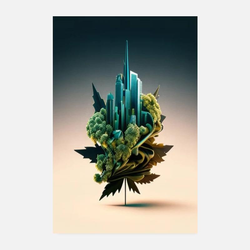 Cannabis Hemp Marijuana Leaf Poster 8" x 12" (20x30 cm)