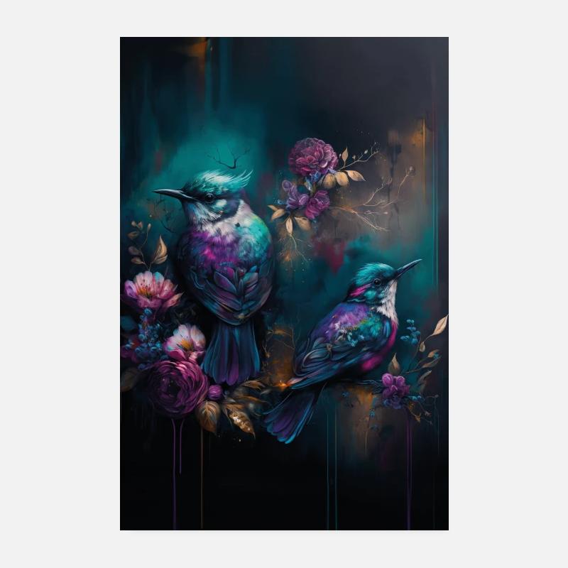 Vögel Poster 20x30 cm