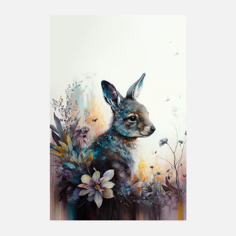 Lièvre Poster 20 x 30 cm