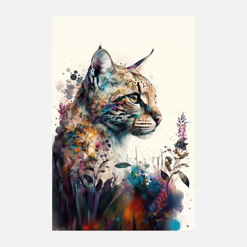 Léopard - Poster 20 x 30 cm - blanc