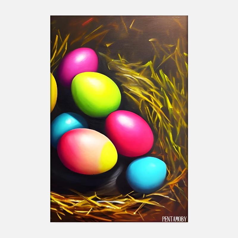 Easter Egg Easter Colorful Eggs Holiday Poster 8" x 12" (20x30 cm)