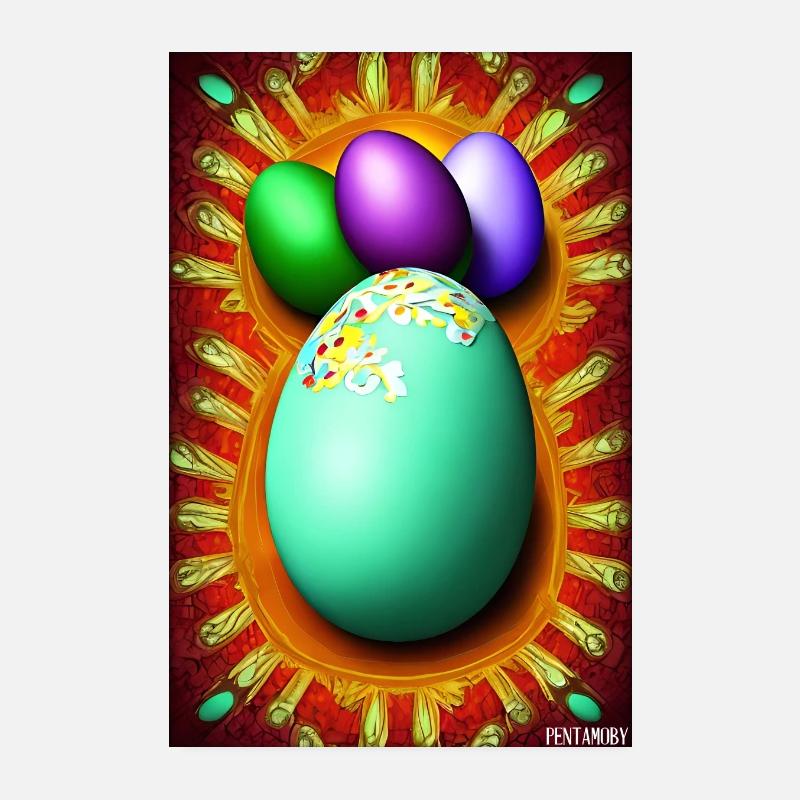 Easter Egg Easter Colorful Eggs Holiday Poster 8" x 12" (20x30 cm)
