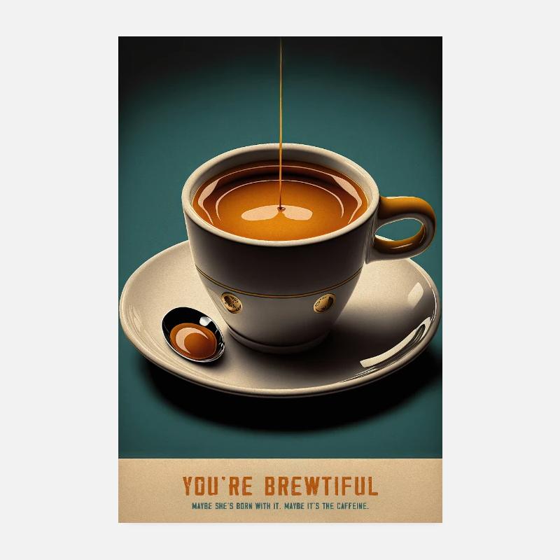 Impression d’art mural inspirée du café parfaite pour Poster 20 x 30 cm
