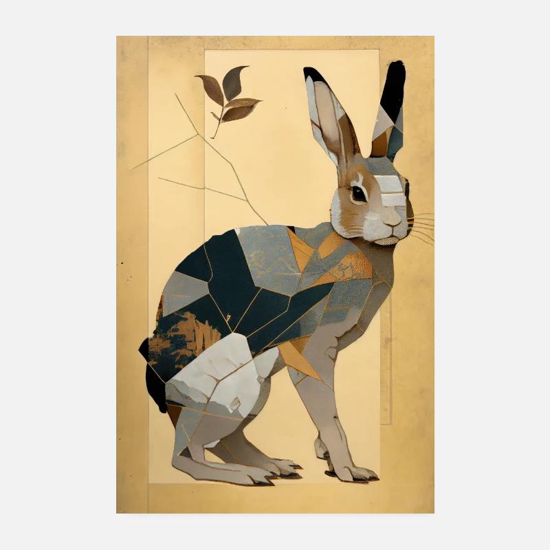 Élégant abstrait Rabbit 2 Poster 20 x 30 cm