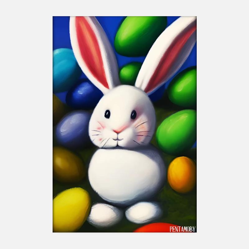Rabbit Easter Easter Pet Easter Holiday Poster 8" x 12" (20x30 cm)