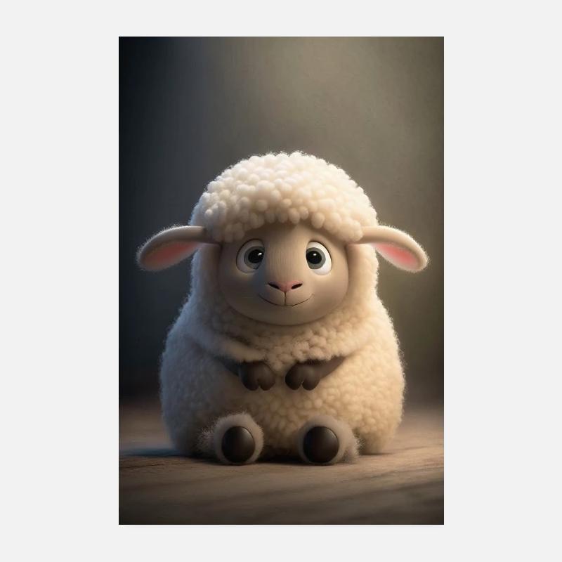 Mouton - Poster 20 x 30 cm - blanc