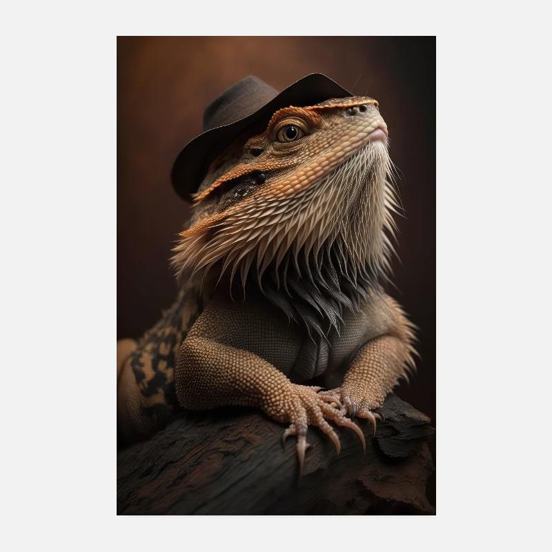 Lézards dragons barbus reptile Poster 20 x 30 cm