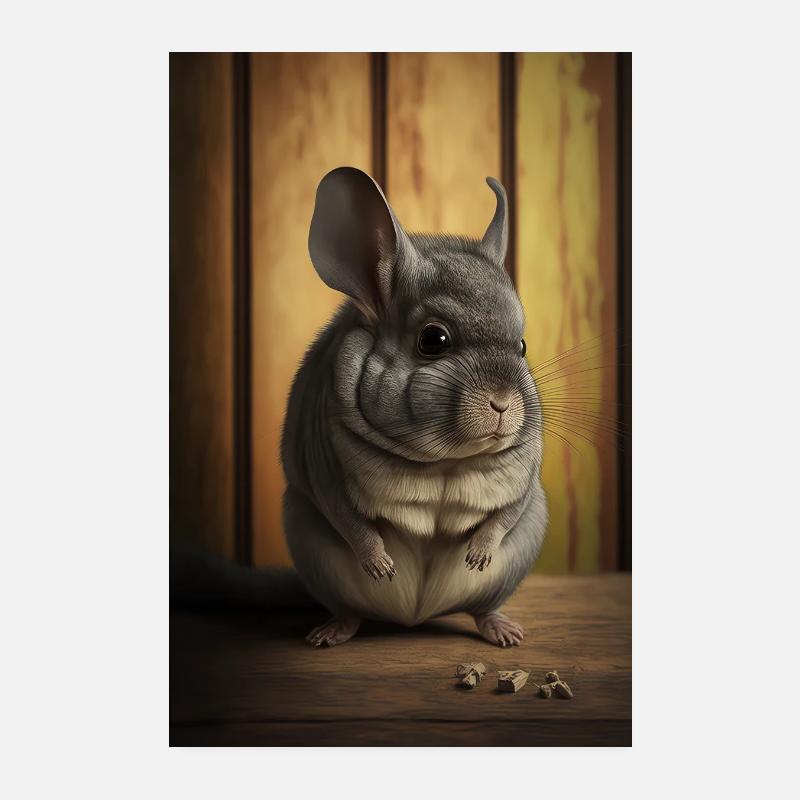 Chinchilla Realistisch Tier Poster 20x30 cm