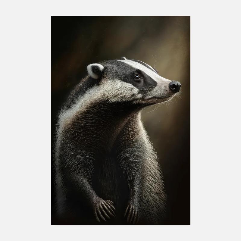 Dachs tier realistisch Poster 20x30 cm