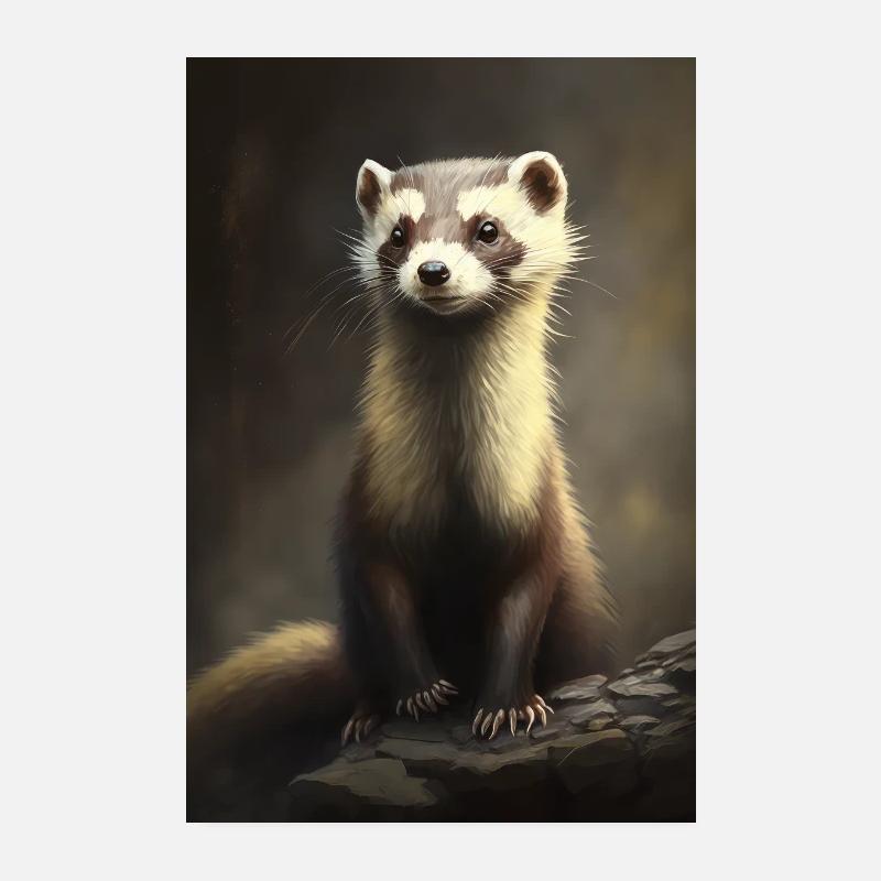 Frettchen Süß Portrait Poster 20x30 cm