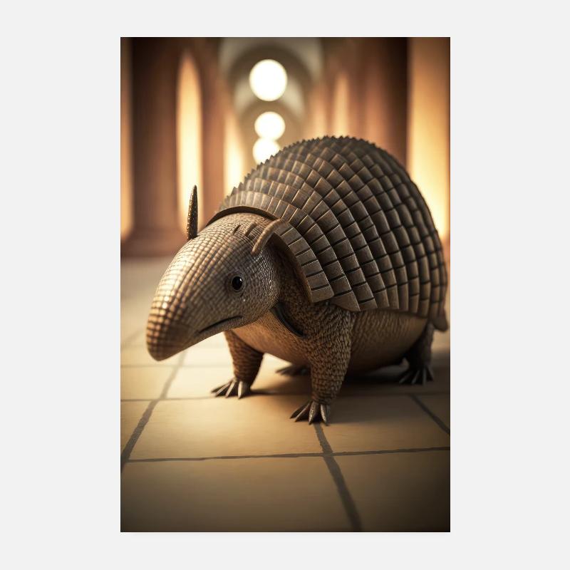 Armadillo Animal Drôle Poster 20 x 30 cm