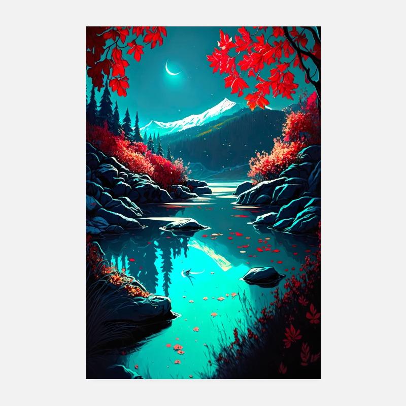 Traumhaftes Gewässer - Poster 20x30 cm - Weiß