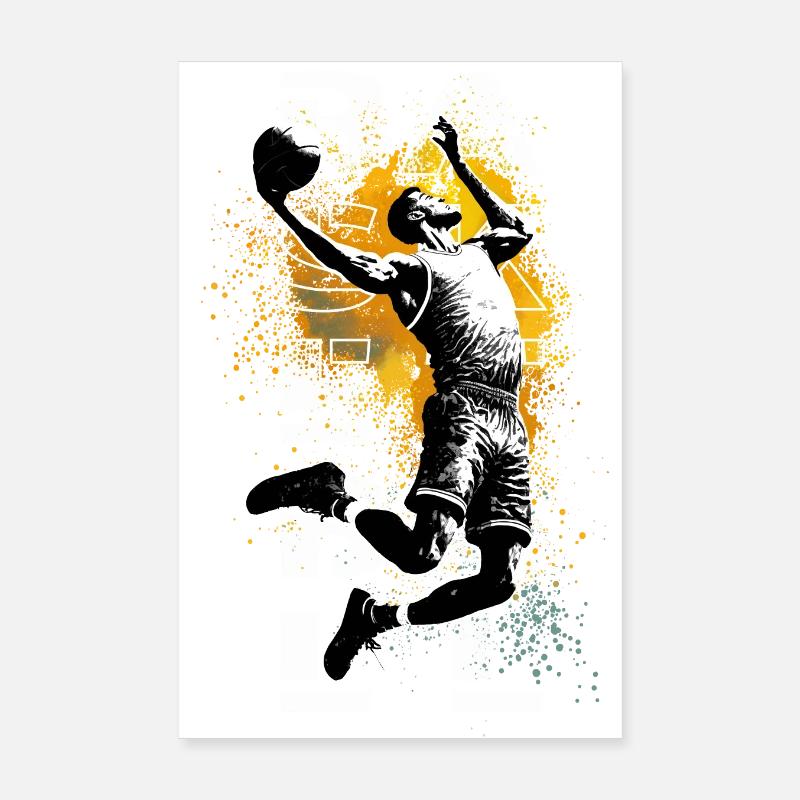 Basketteur High Dunk blanc Poster 20 x 30 cm