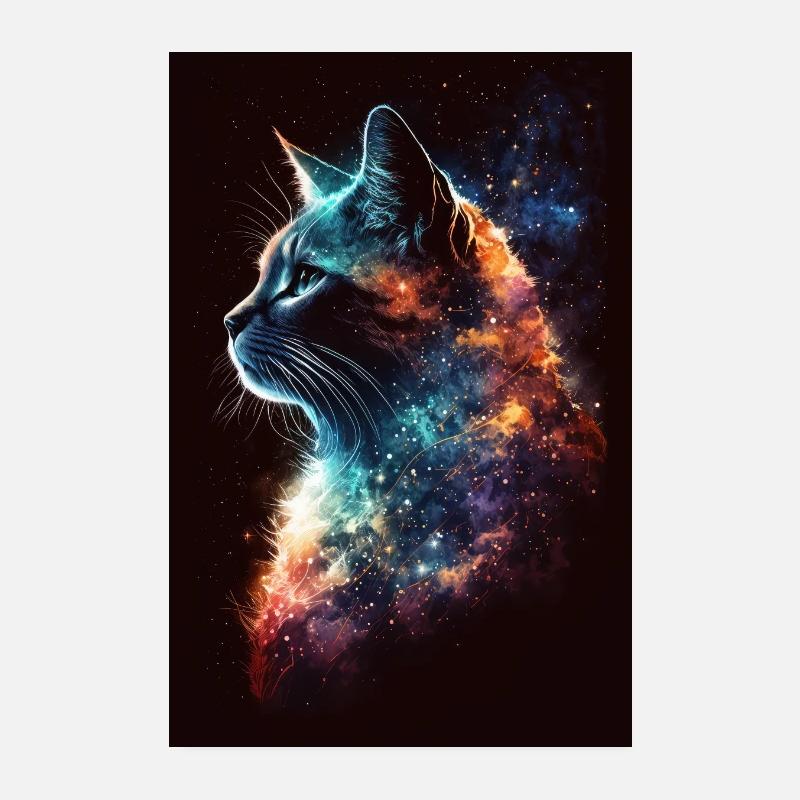 Cat Astronaut Space Space Cool Poster 8" x 12" (20x30 cm)