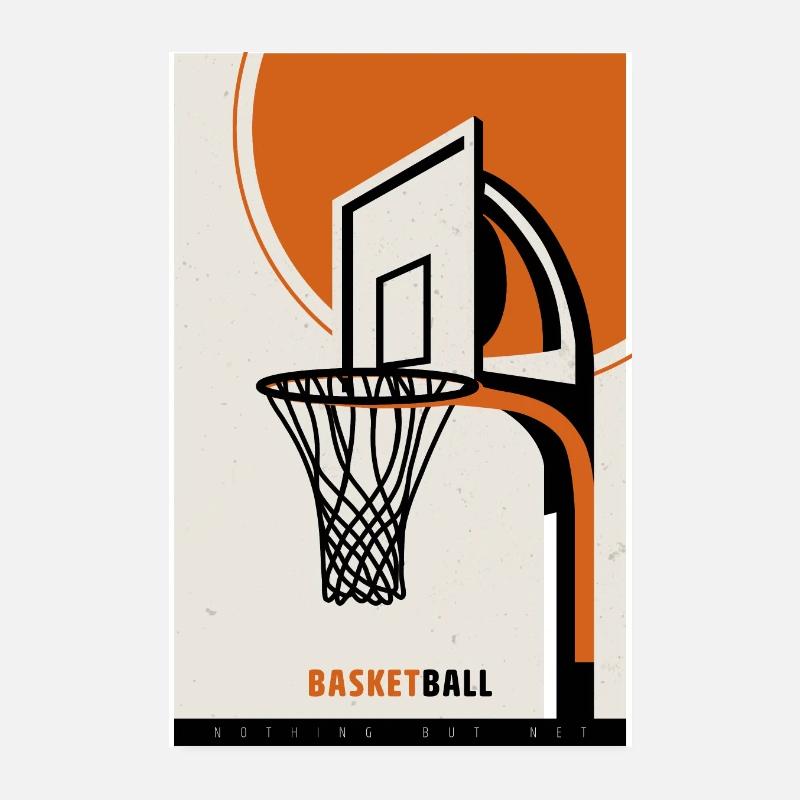 Basketball Rien que Net - Poster 20 x 30 cm - blanc