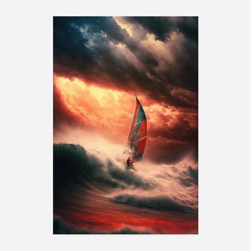 Windsurfen Wanddekor Eine lebendige Erinnerung an Ihre Poster 20x30 cm