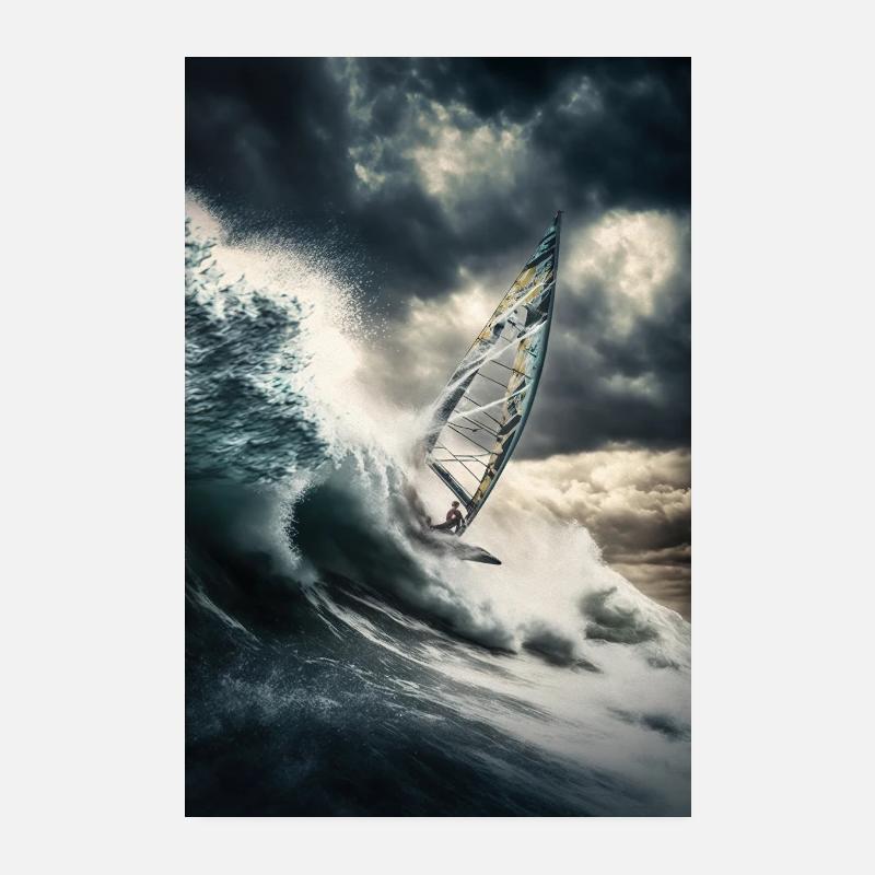 Windsurfing Wall Poster An Uplifting Addition to Poster 8" x 12" (20x30 cm)
