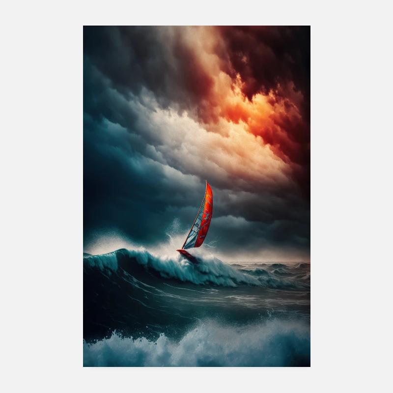 Windsurfing Wall Poster Eine Feier der Geschwindigkeit & Poster 20x30 cm