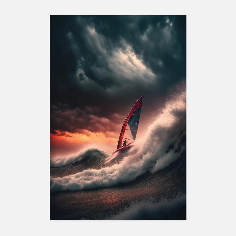Windsurfing Wall Poster An Uplifting Addition to Poster 8" x 12" (20x30 cm)