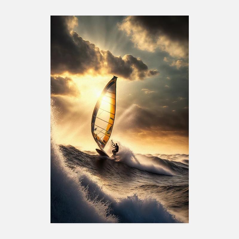 Windsurfing Wall Poster An Uplifting Addition to Poster 8" x 12" (20x30 cm)