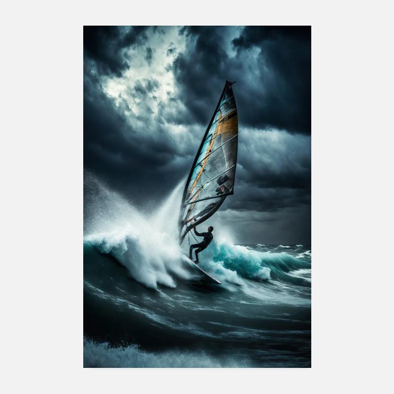 Planche à voile féroce Art mural Un affichage époustouflant de Poster 20 x 30 cm
