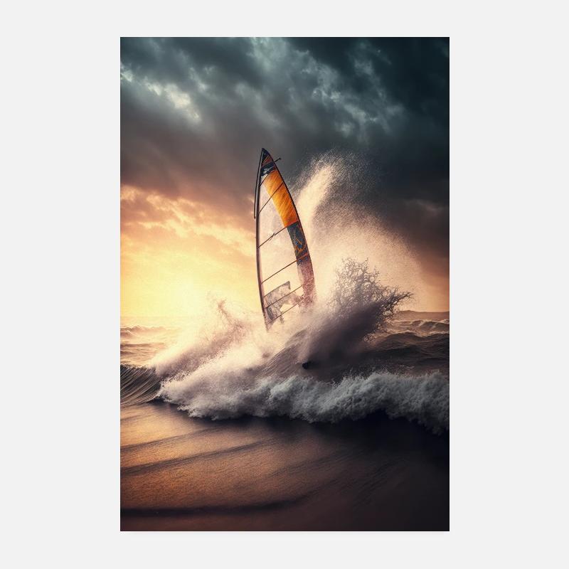 Windsurfing Wall Poster Eine Feier der Geschwindigkeit & Poster 20x30 cm