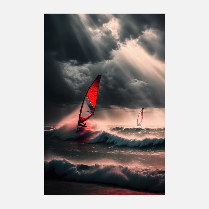 Planche à voile Affiche murale Un excellent ajout à votre Poster 20 x 30 cm