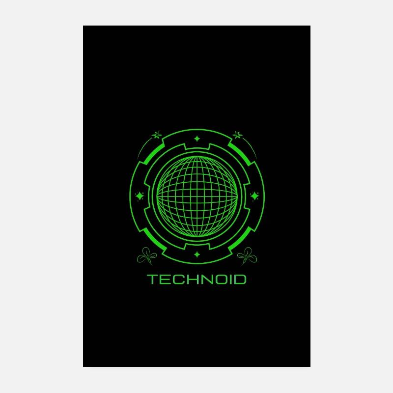 TECHNO ID RAVE - Poster 20 x 30 cm - blanc