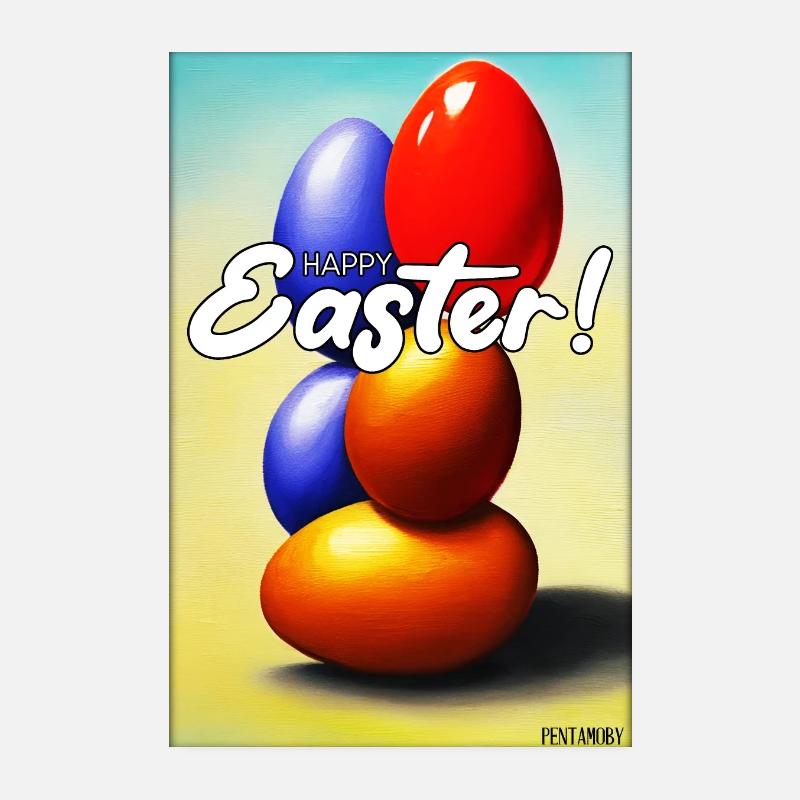 Happy Easter - Easter Egg Easter Easter Colorful Eggs Poster 8" x 12" (20x30 cm)
