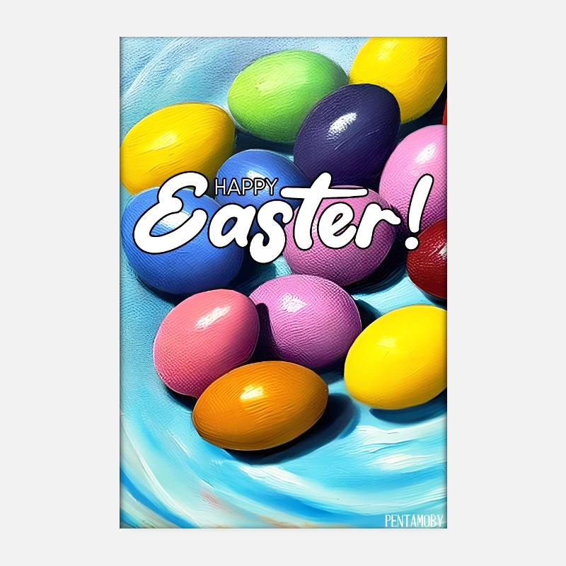 Happy Easter - Easter Egg Easter Easter Colorful Eggs Poster 8" x 12" (20x30 cm)